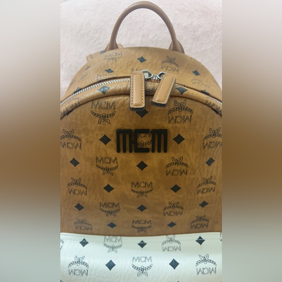 MCM stark backpack visetos monogram cognac - Picture 7 of 12